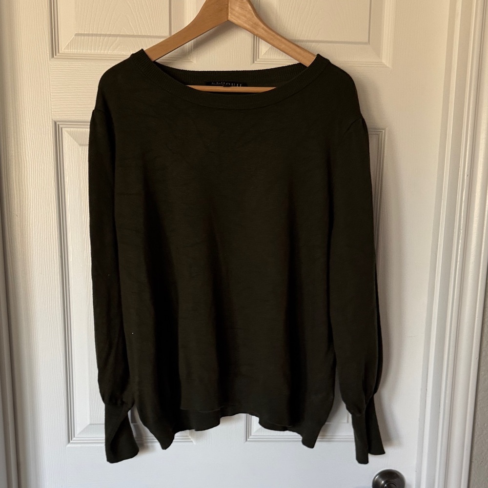 Eloquii Dark Green Crew Neck Sweater